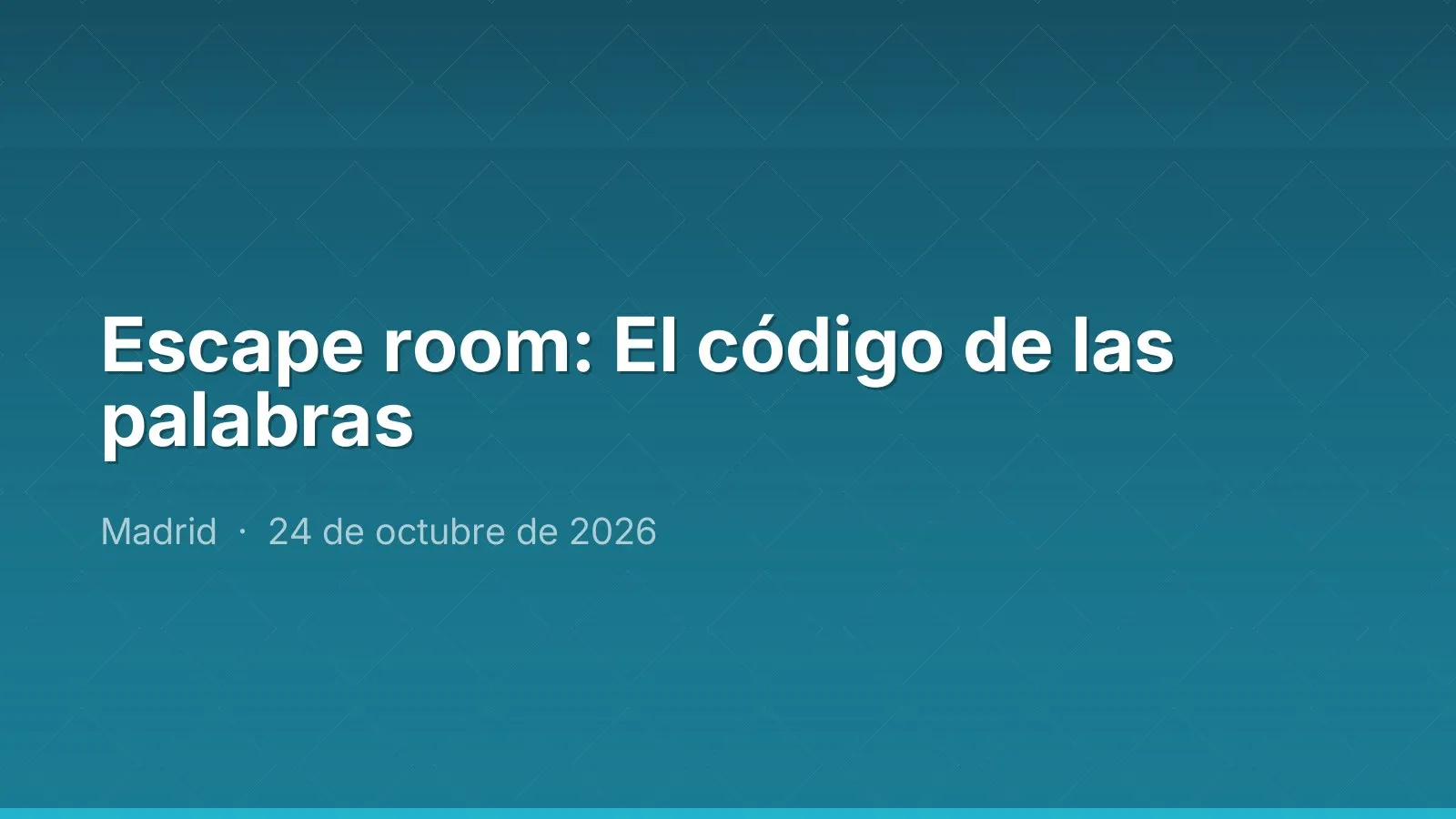 Escape room: El código de las palabras