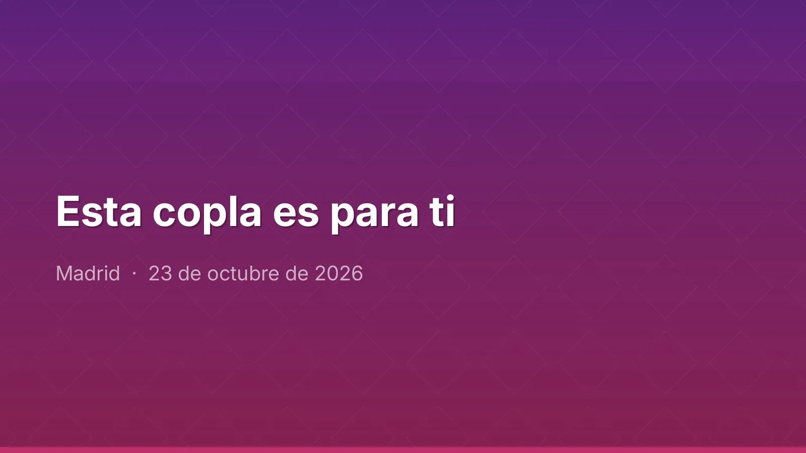 Esta copla es para ti