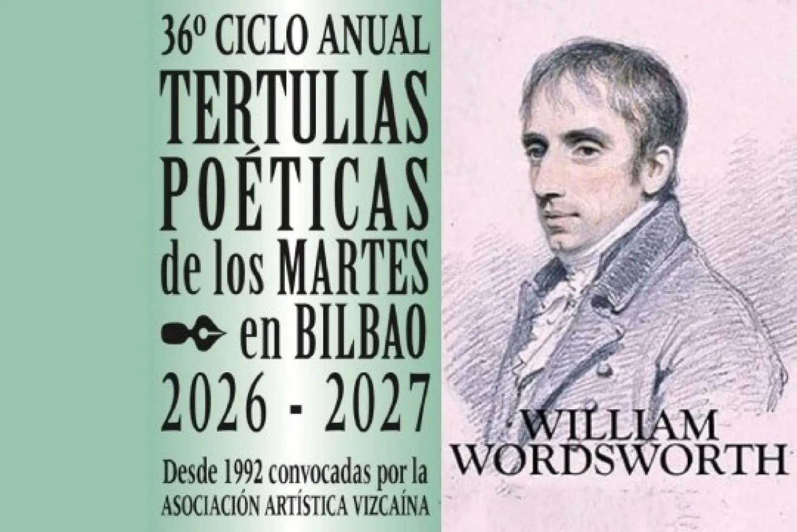 "William Wordsworth, tema de la Jornada 1.186 de las Tertulias Poéticas de los Martes en Bilbao"