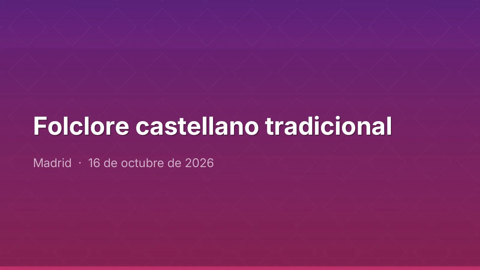 Folclore castellano tradicional
