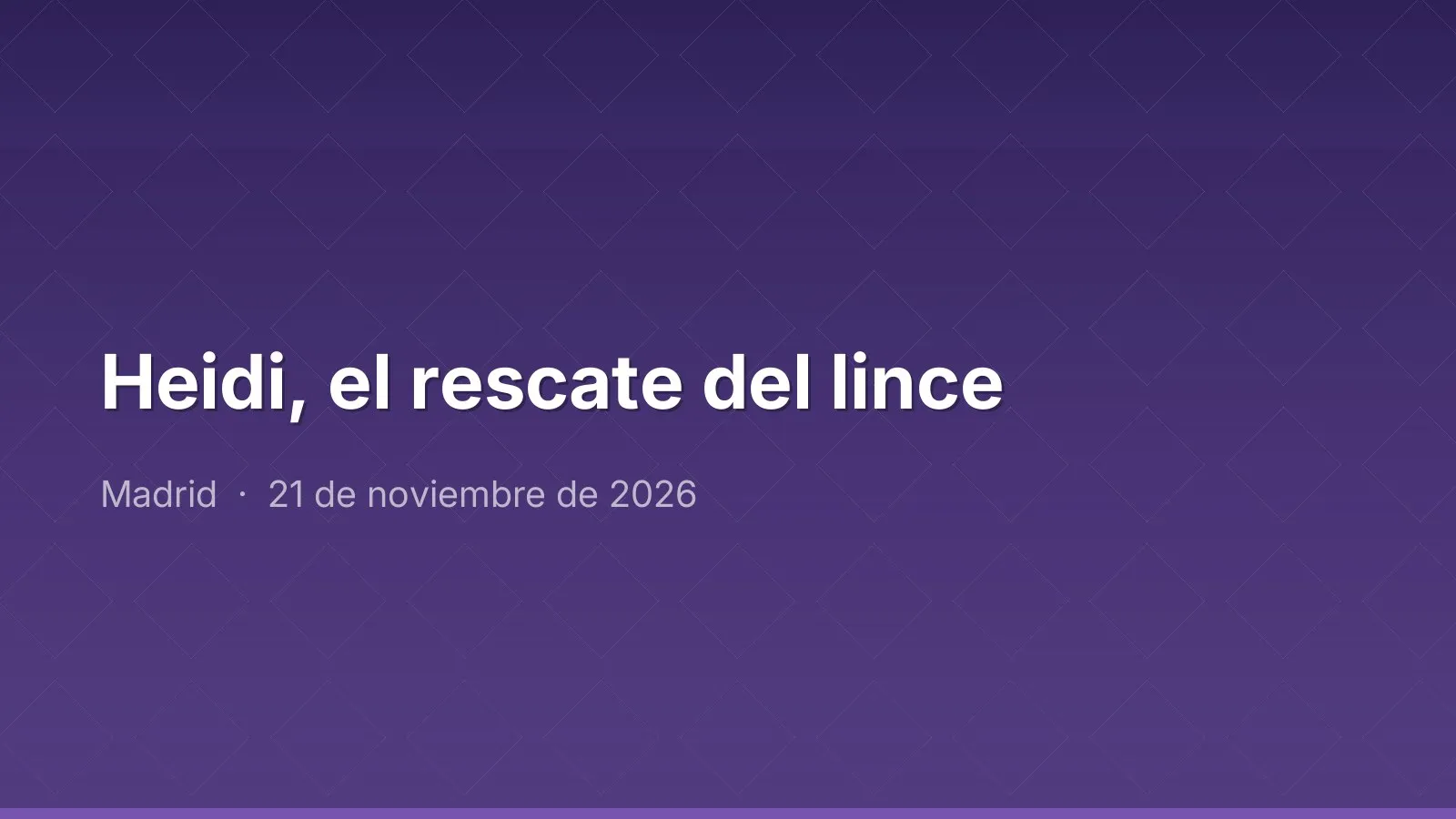 Heidi, el rescate del lince