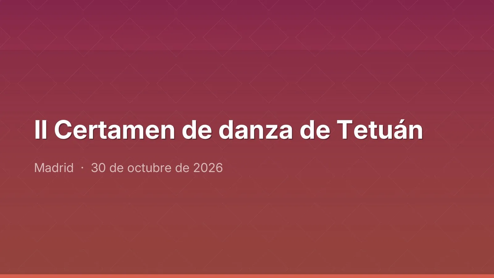 II Certamen de danza de Tetuán