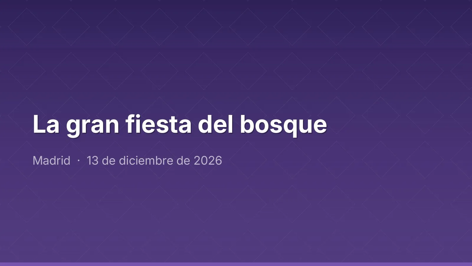 La gran fiesta del bosque