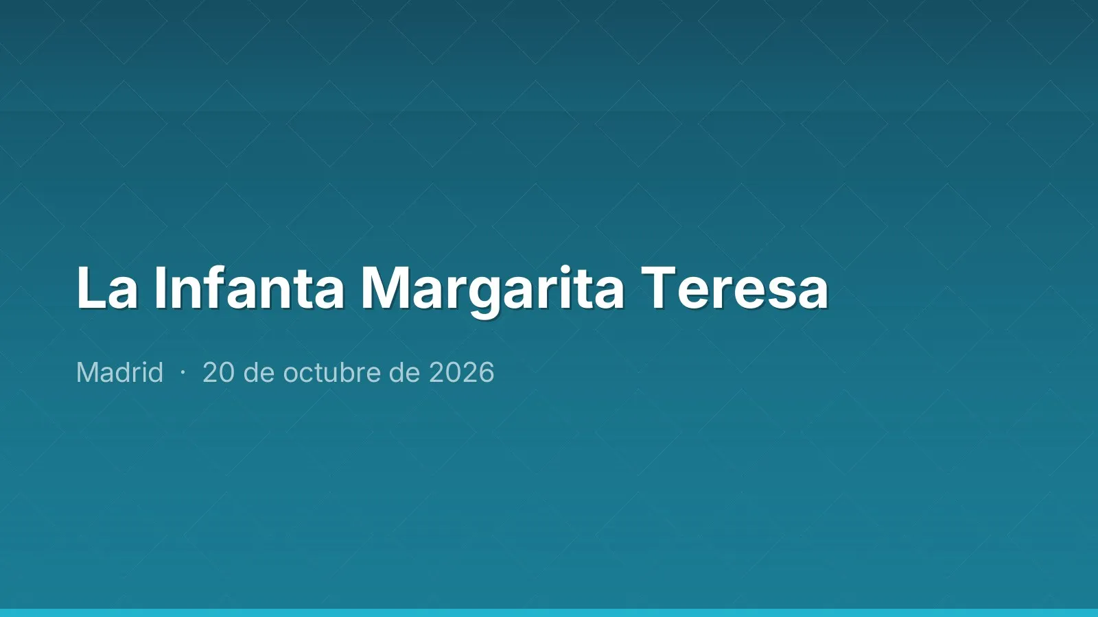 La Infanta Margarita Teresa