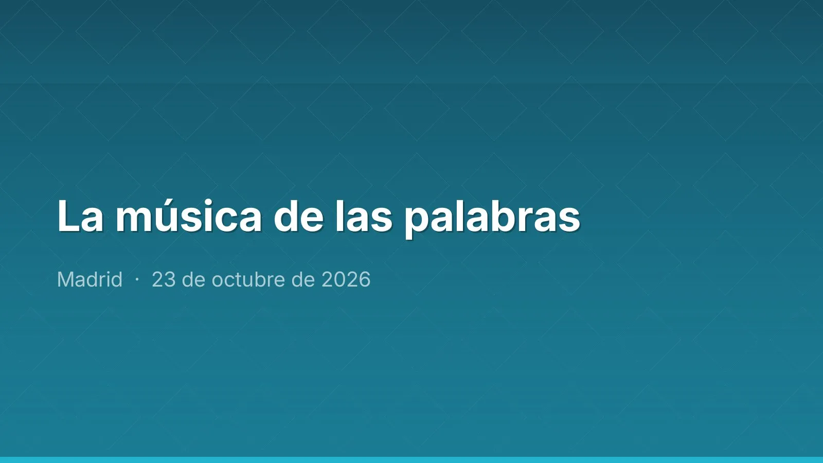 La música de las palabras