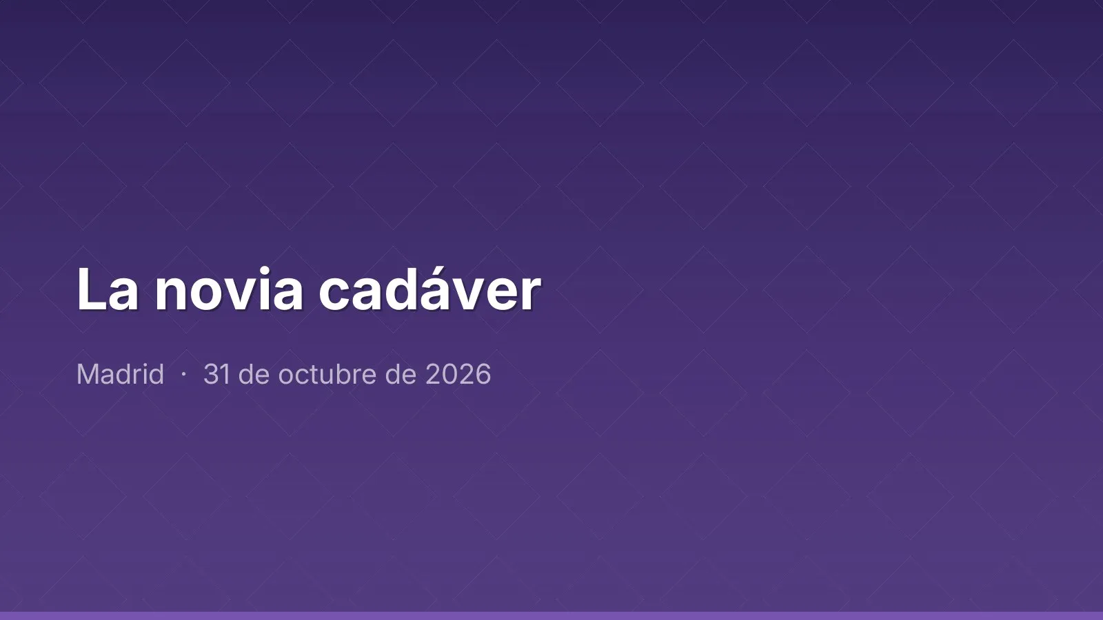 La novia cadáver