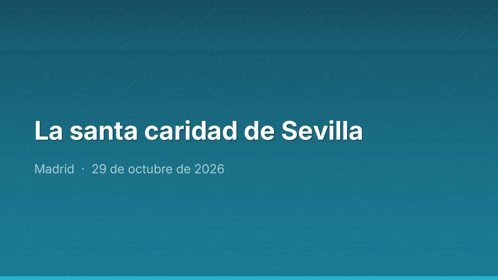 La santa caridad de Sevilla