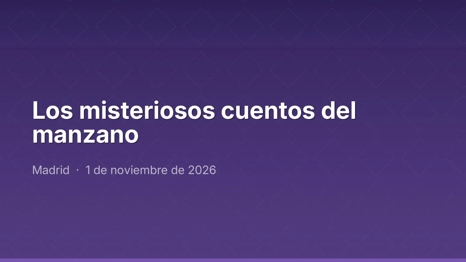 Los misteriosos cuentos del manzano