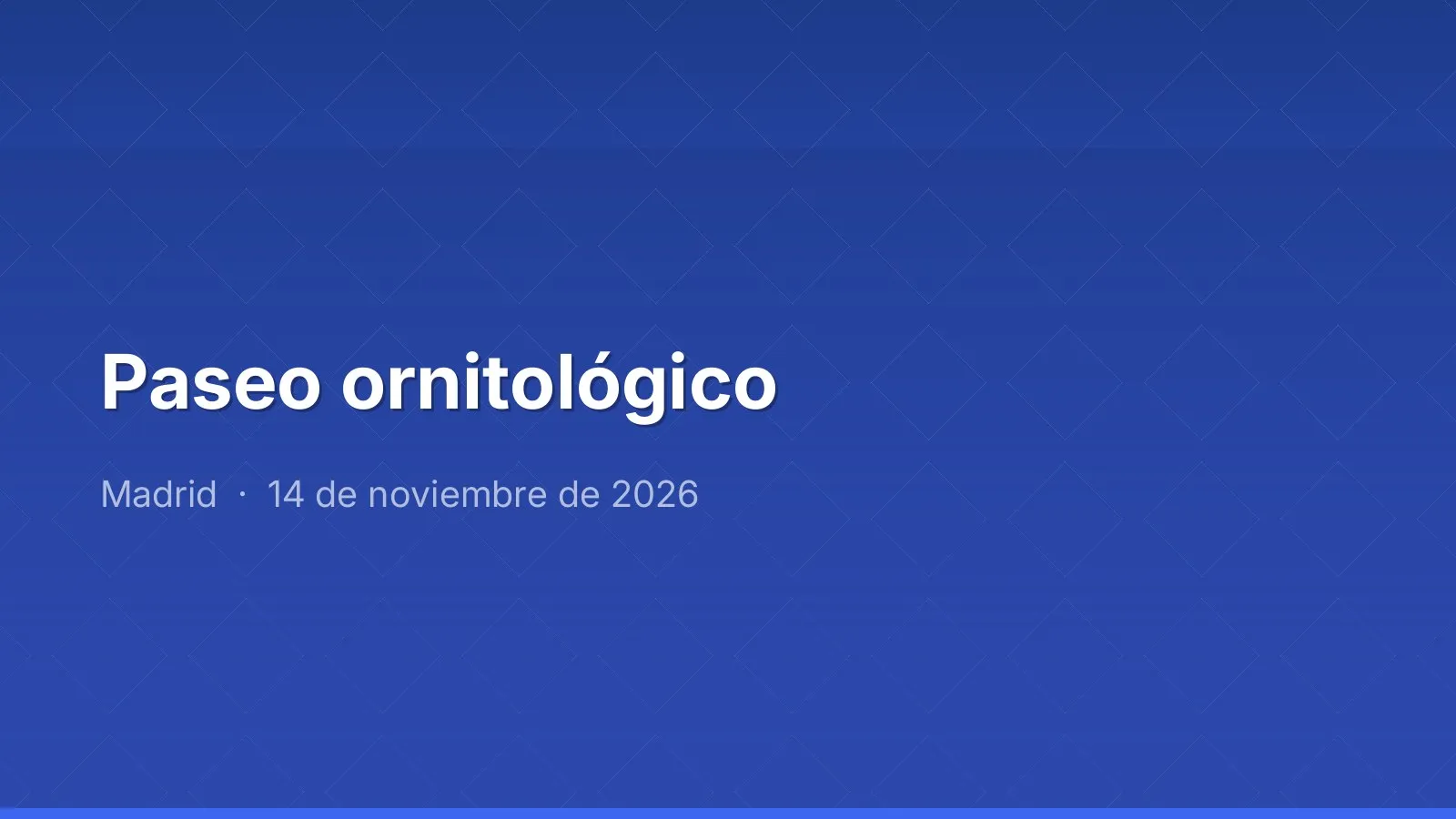 Paseo ornitológico