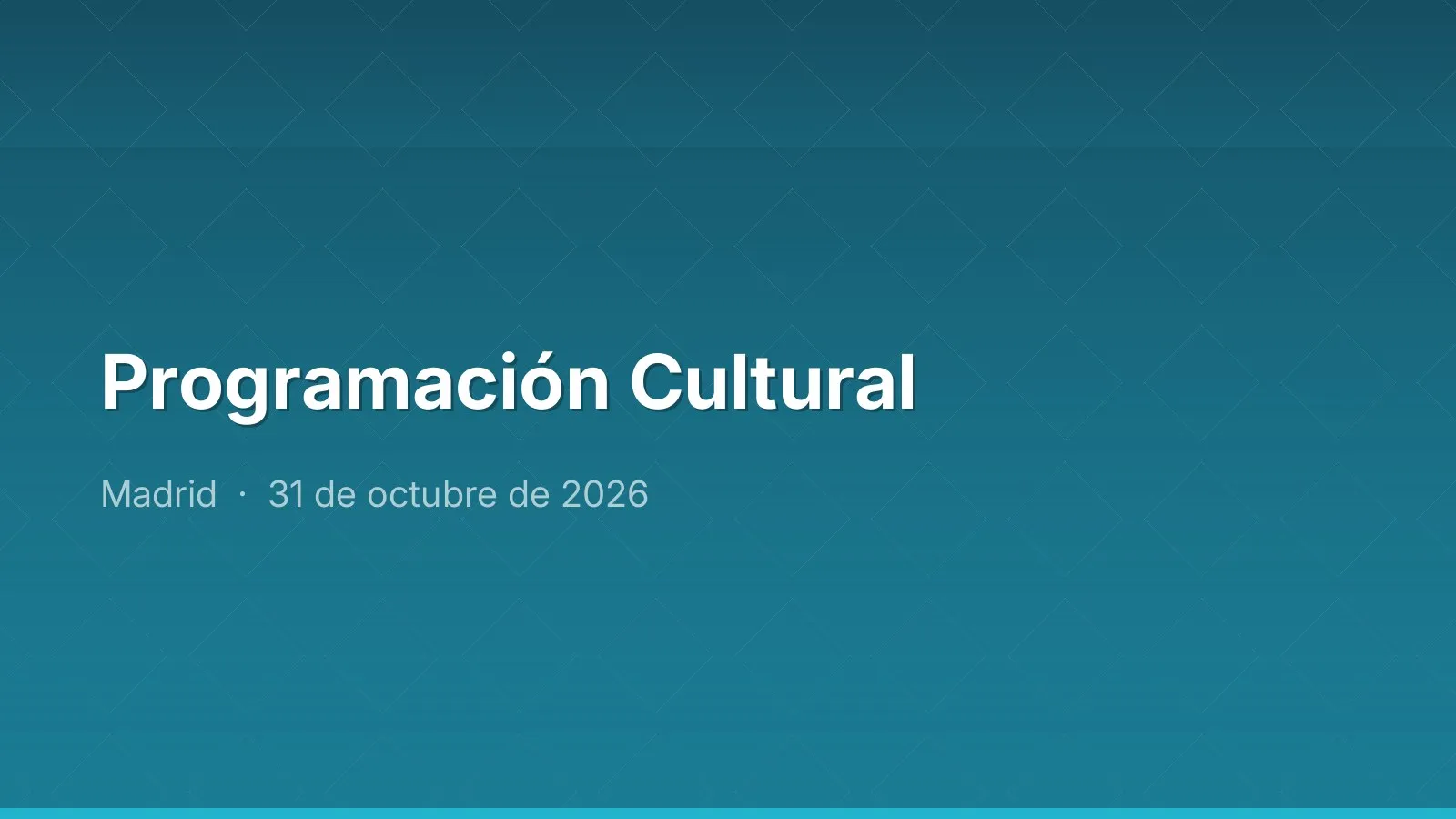 Cultural Programme