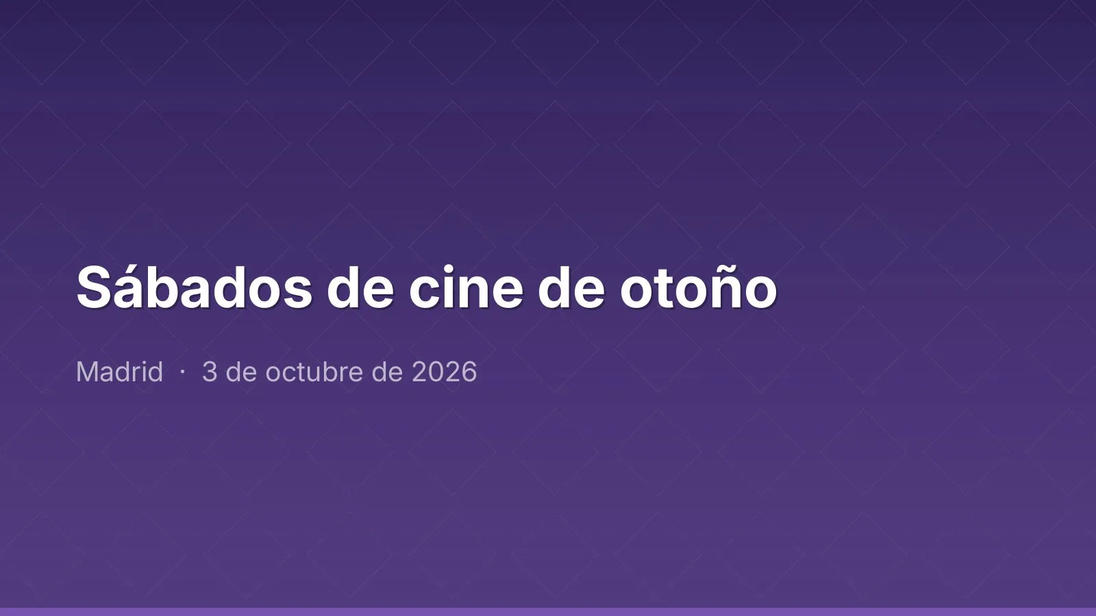 Sábados de cine de otoño