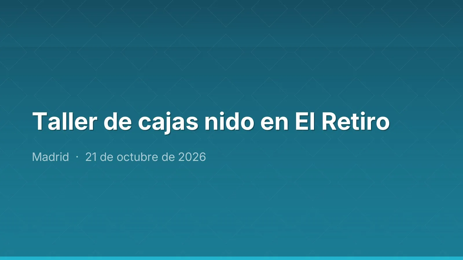 Taller de cajas nido en El Retiro