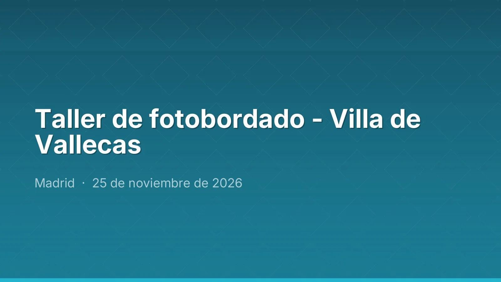 Taller de fotobordado - Villa de Vallecas