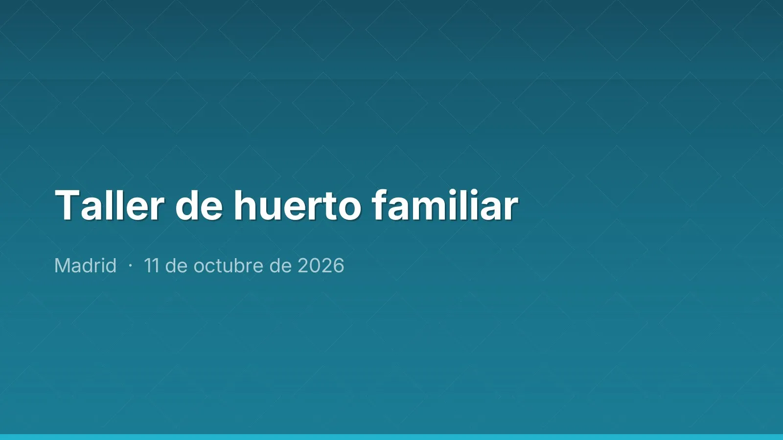 Taller de huerto familiar