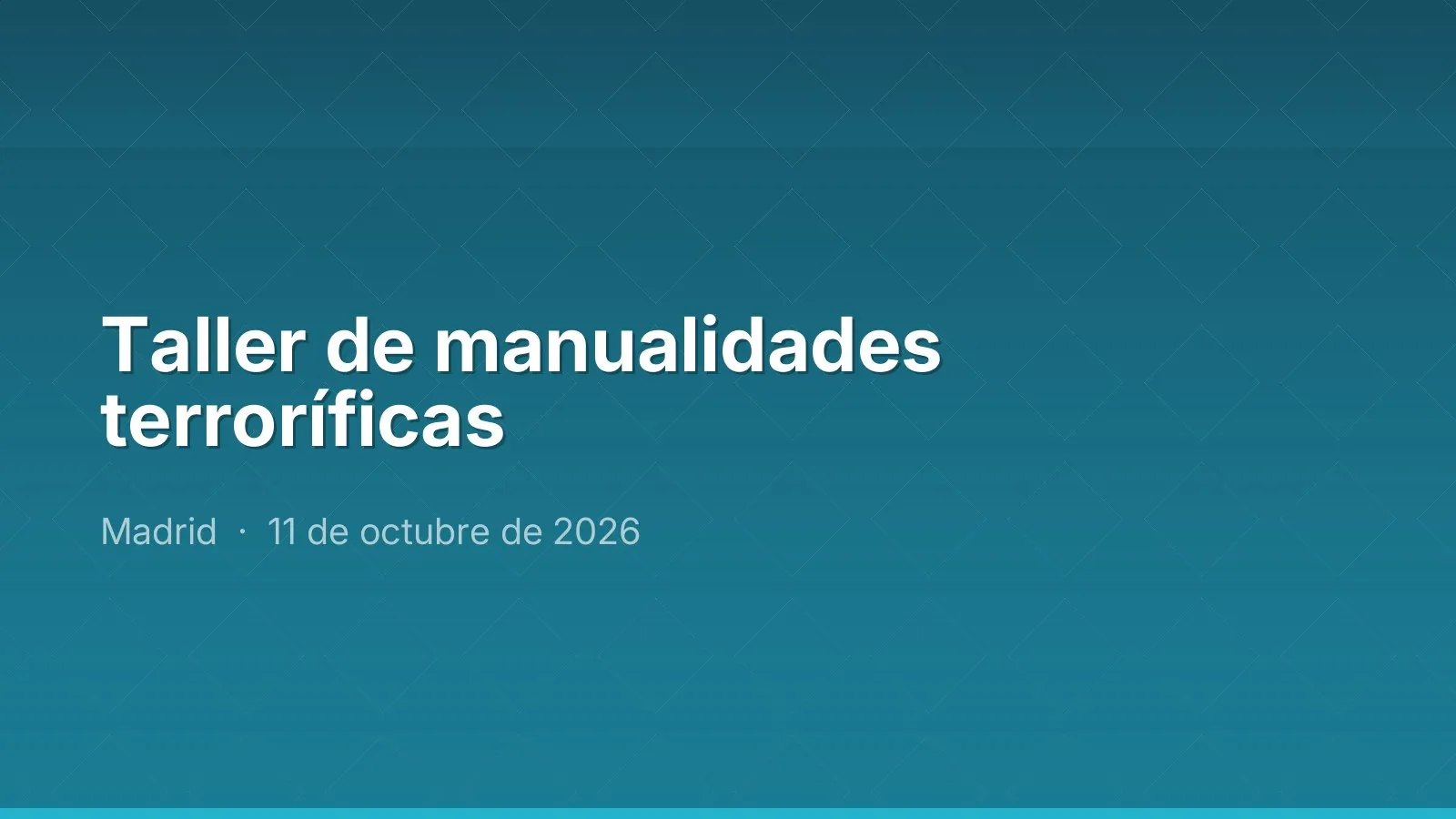 Taller de manualidades terroríficas