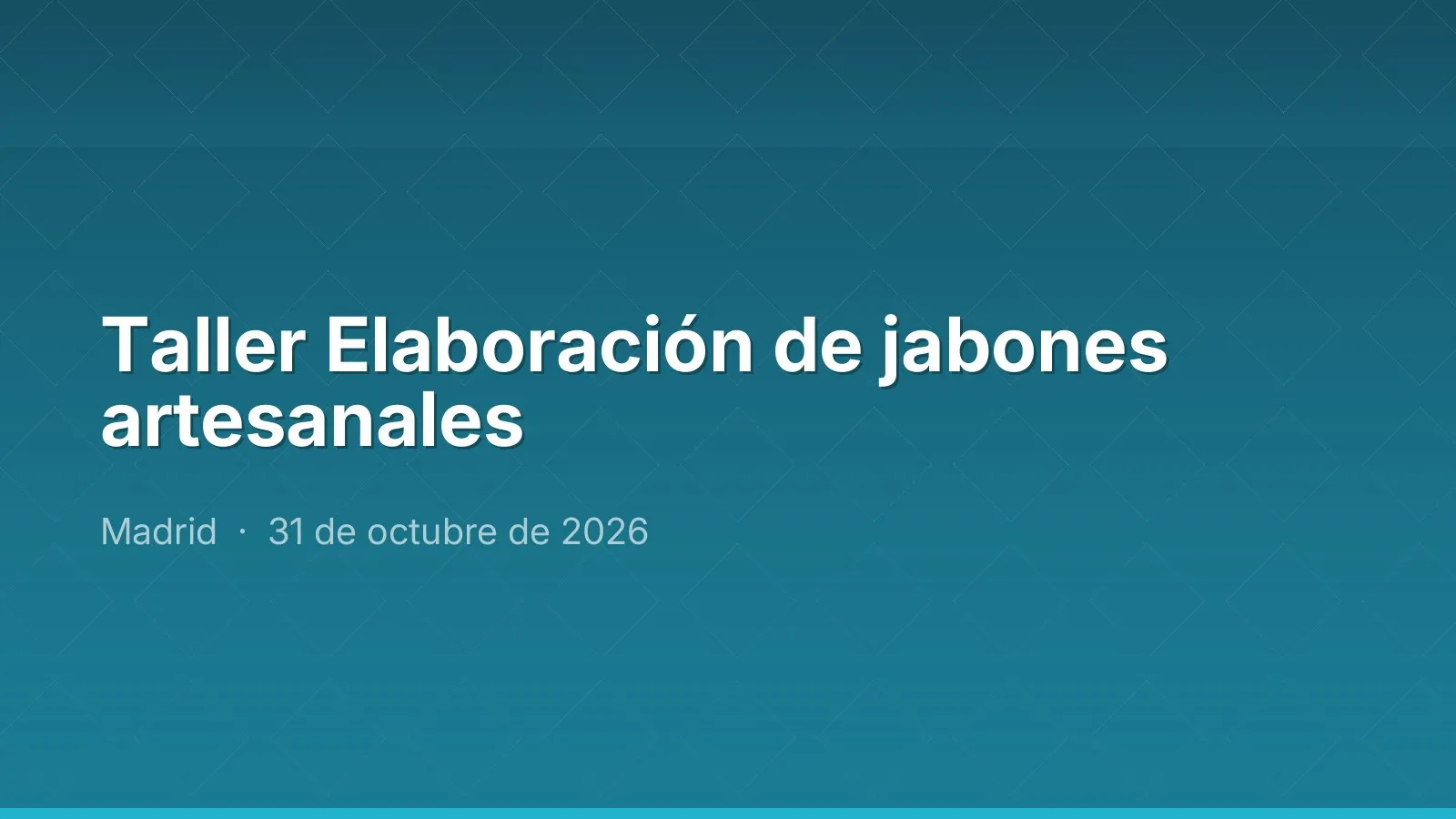 Taller Elaboración de jabones artesanales