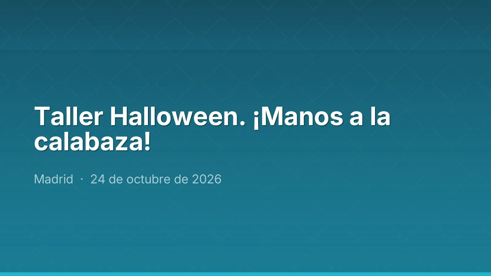 Taller Halloween. ¡Manos a la calabaza!