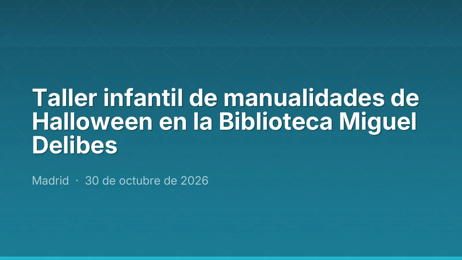 Taller infantil de manualidades de Halloween en la Biblioteca Miguel Delibes