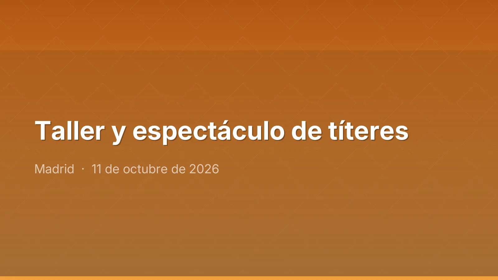 Taller y espectáculo de títeres