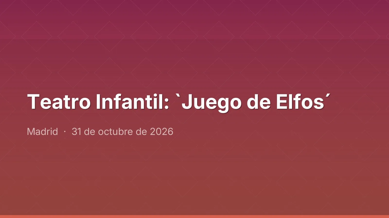 Teatro Infantil: `Juego de Elfos´