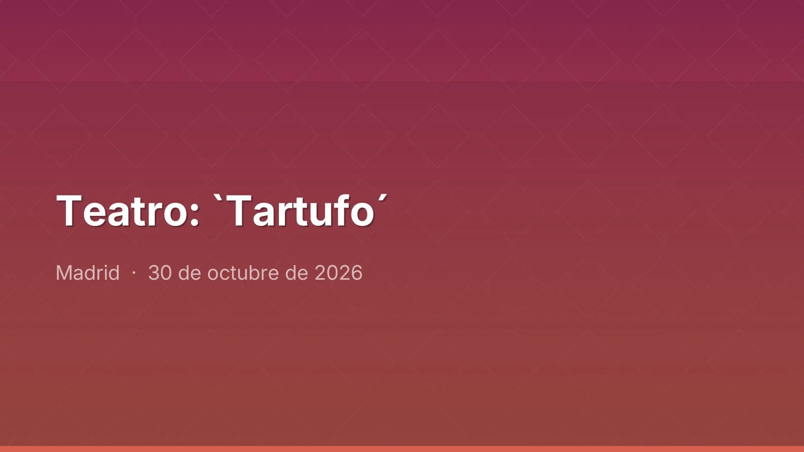 Teatro: `Tartufo´