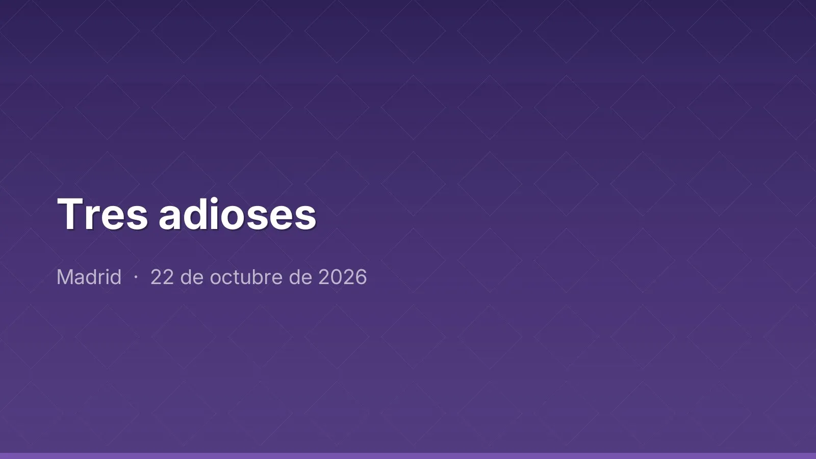 Trois adieux