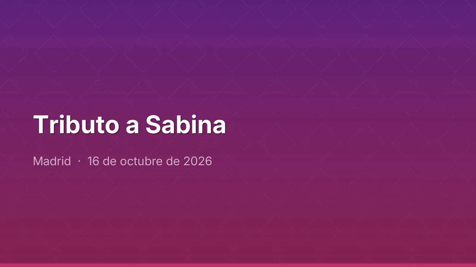 Tributo a Sabina