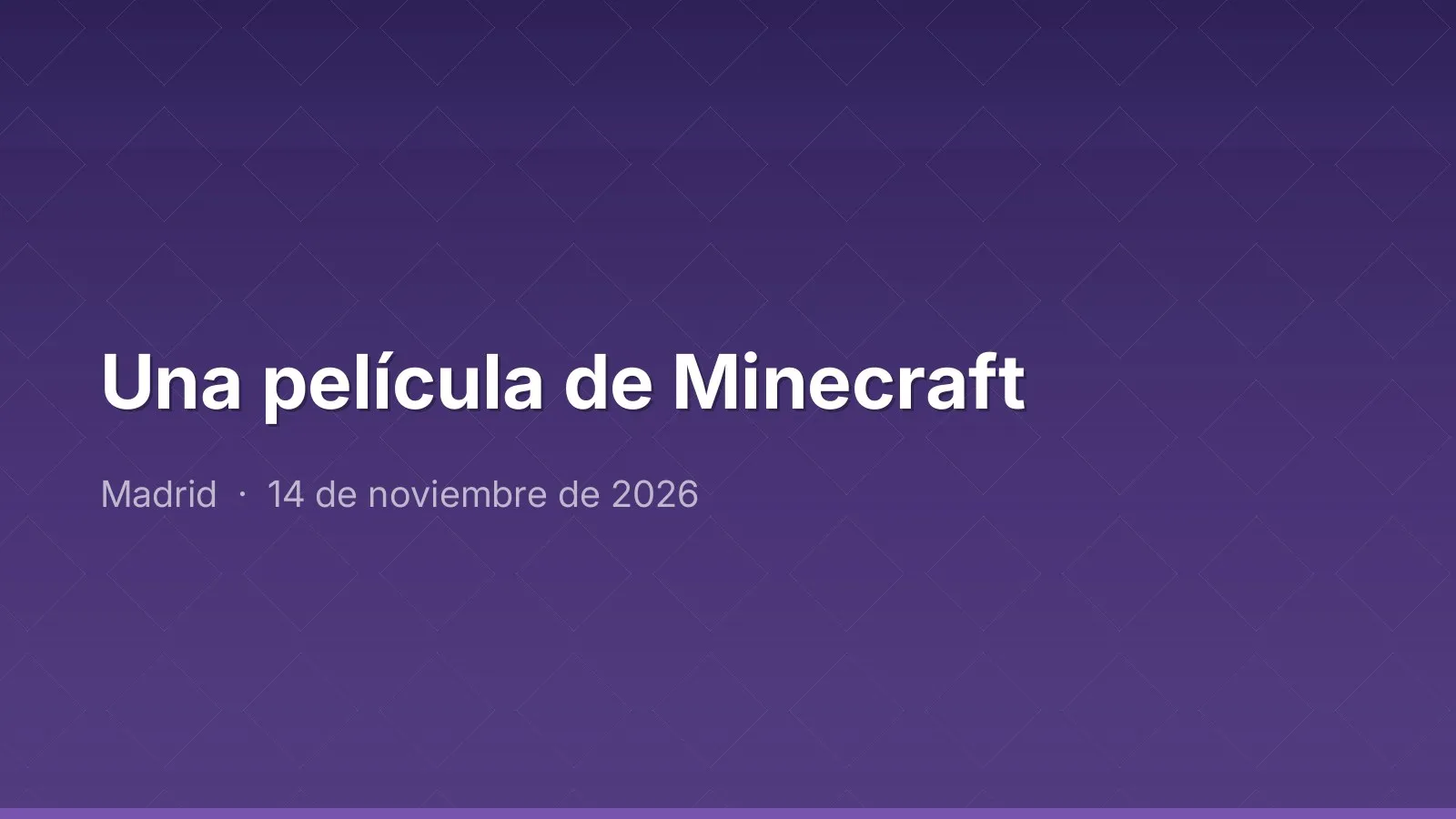 Una película de Minecraft