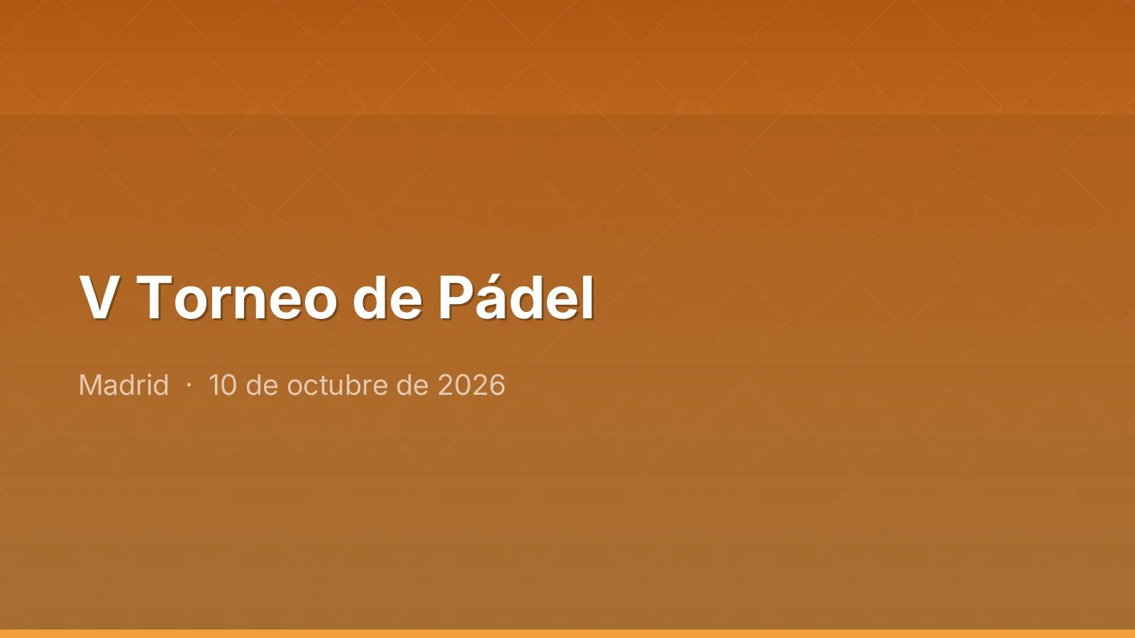 V Torneo de Pádel
