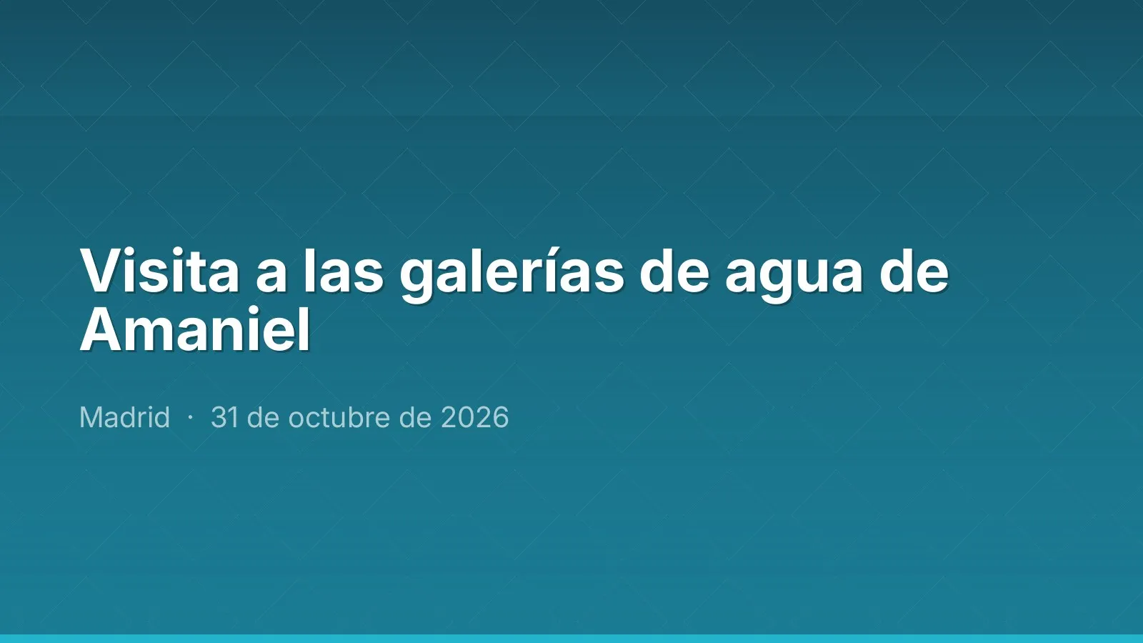 Visita a las galerías de agua de Amaniel