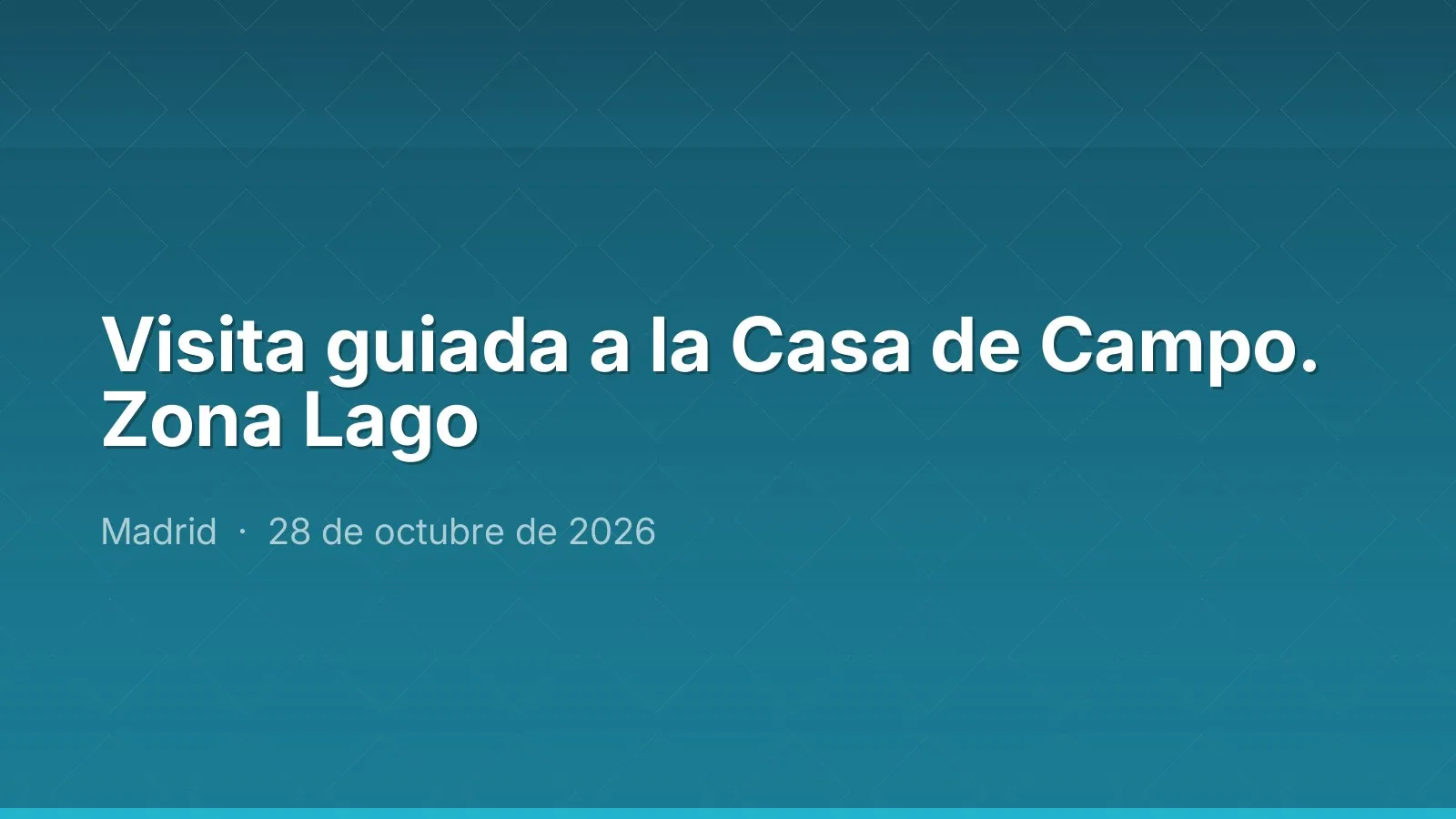 Visita guiada a la Casa de Campo. Zona Lago