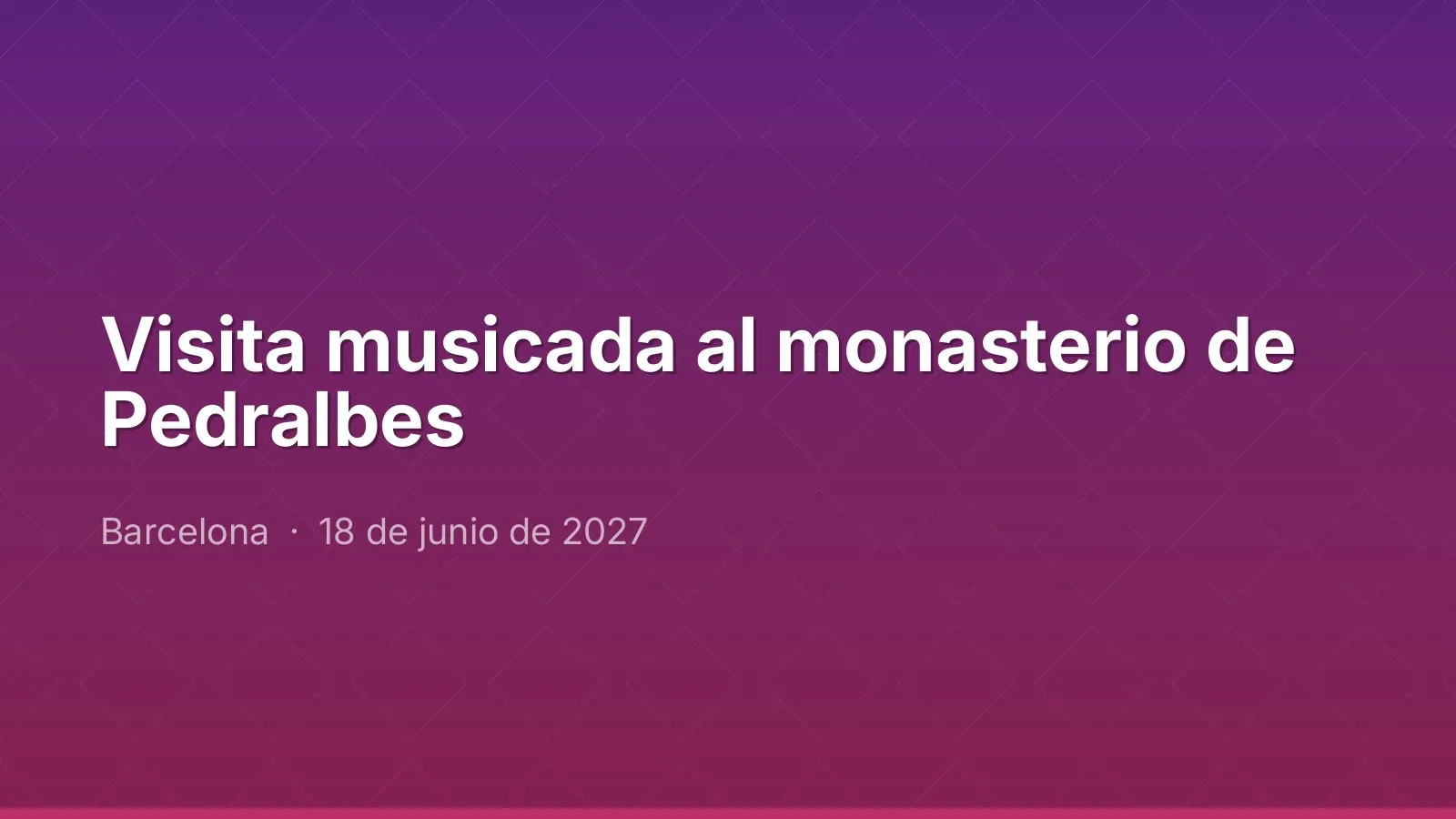 Musical tour of the Pedralbes monastery