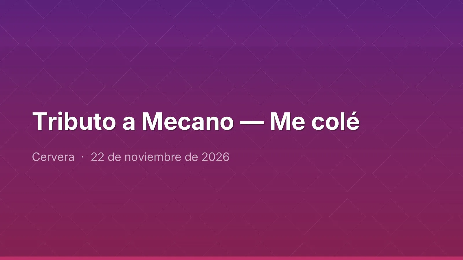 Tributo a Mecano — Me colé