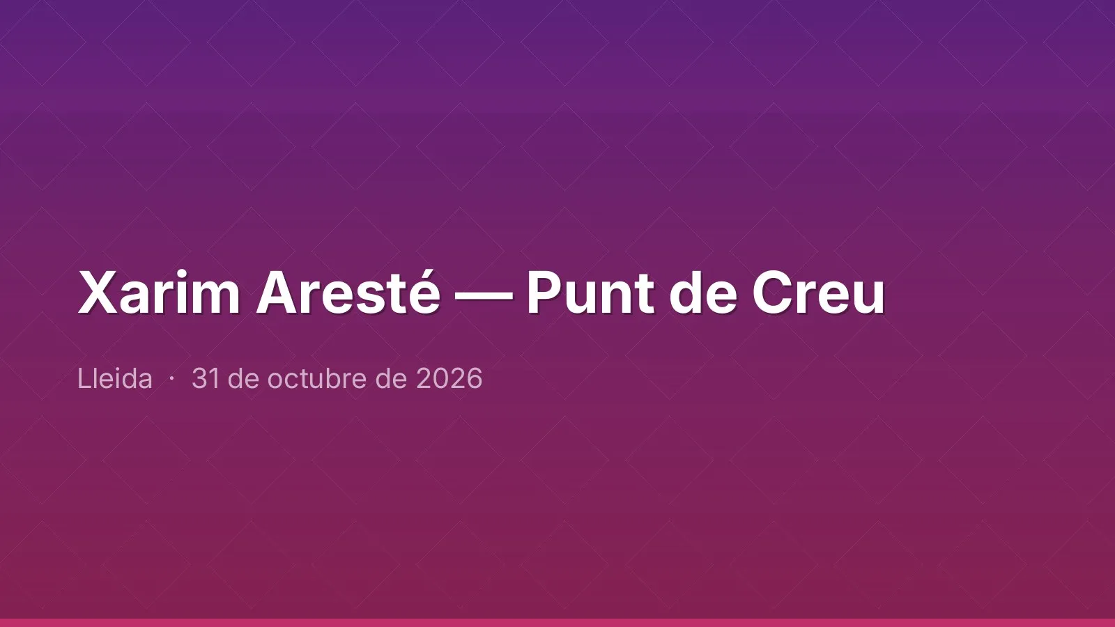 Xarim Aresté — Punt de Creu