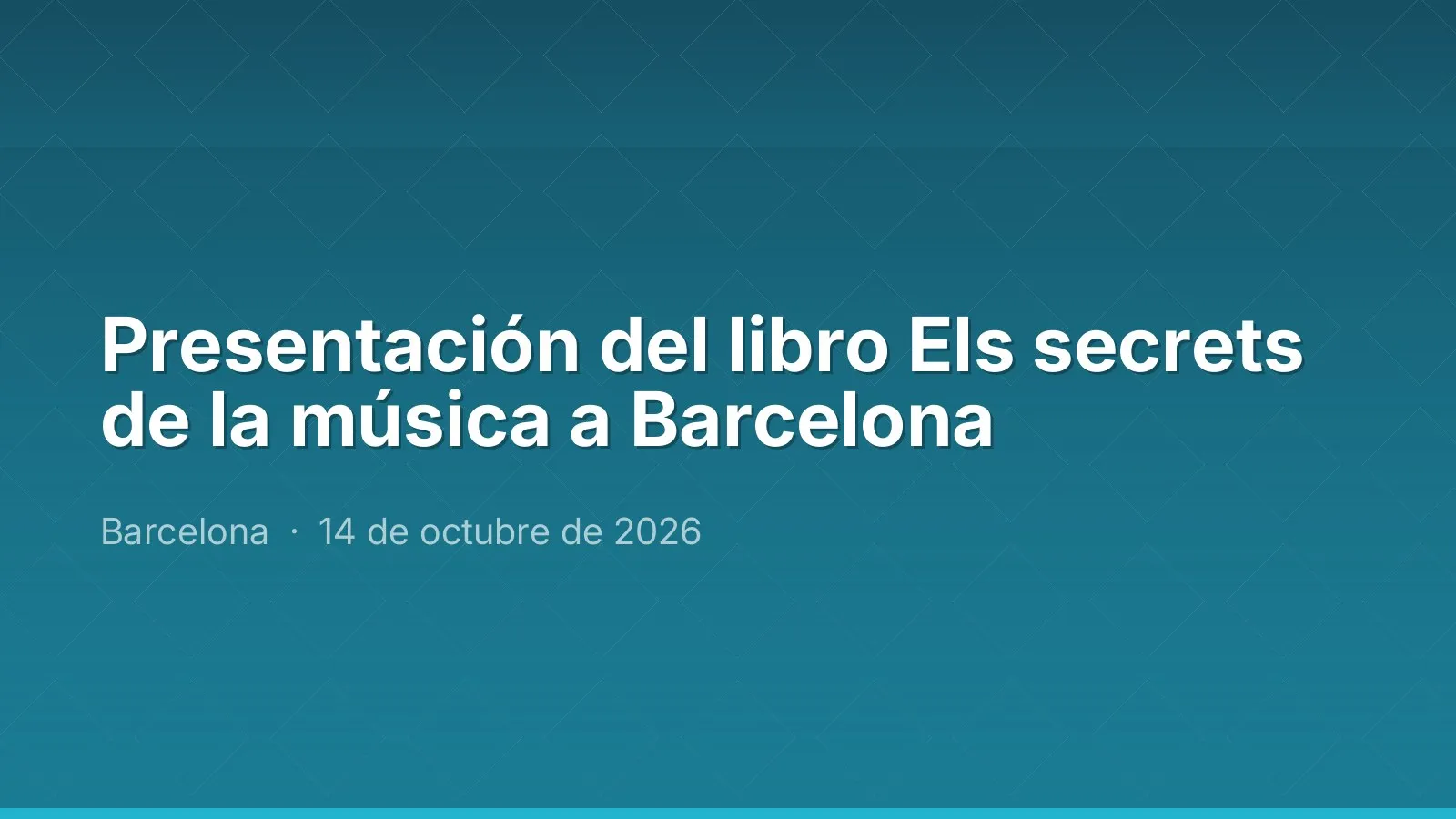 Presentación del libro Els secrets de la música a Barcelona