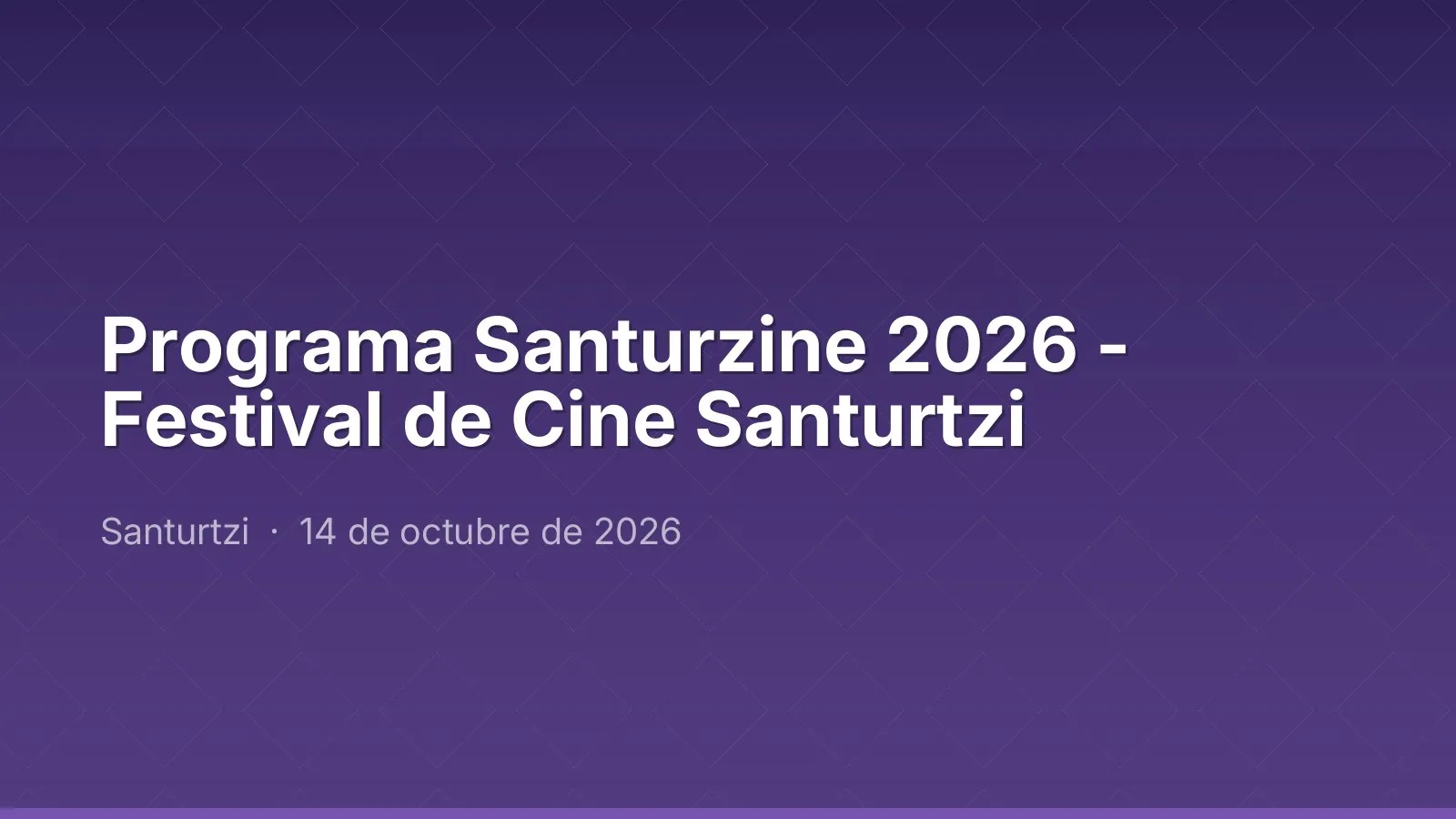Programa Santurzine 2026 - Festival de Cine Santurtzi