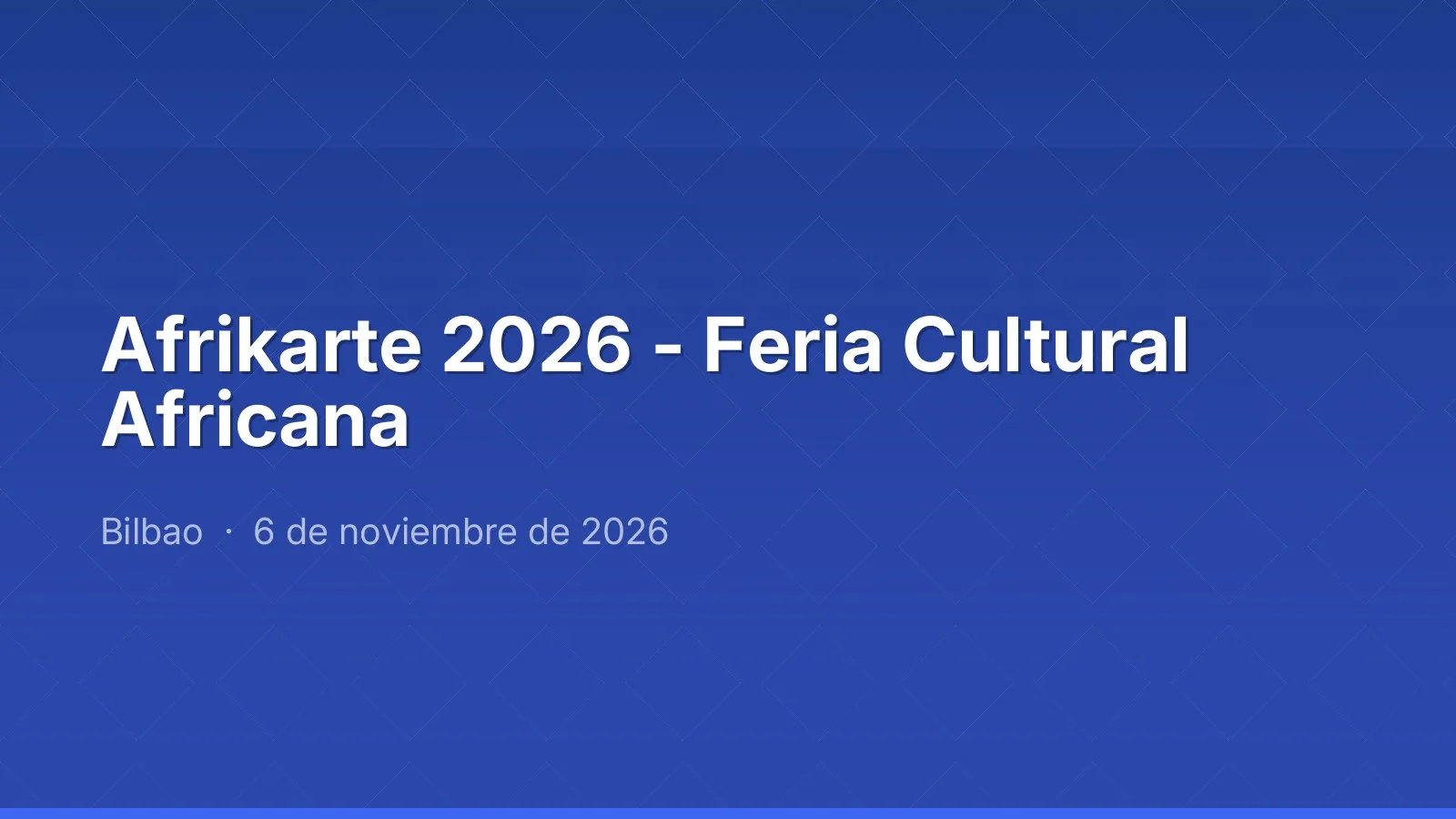 Afrikarte 2026 - Feria Cultural Africana