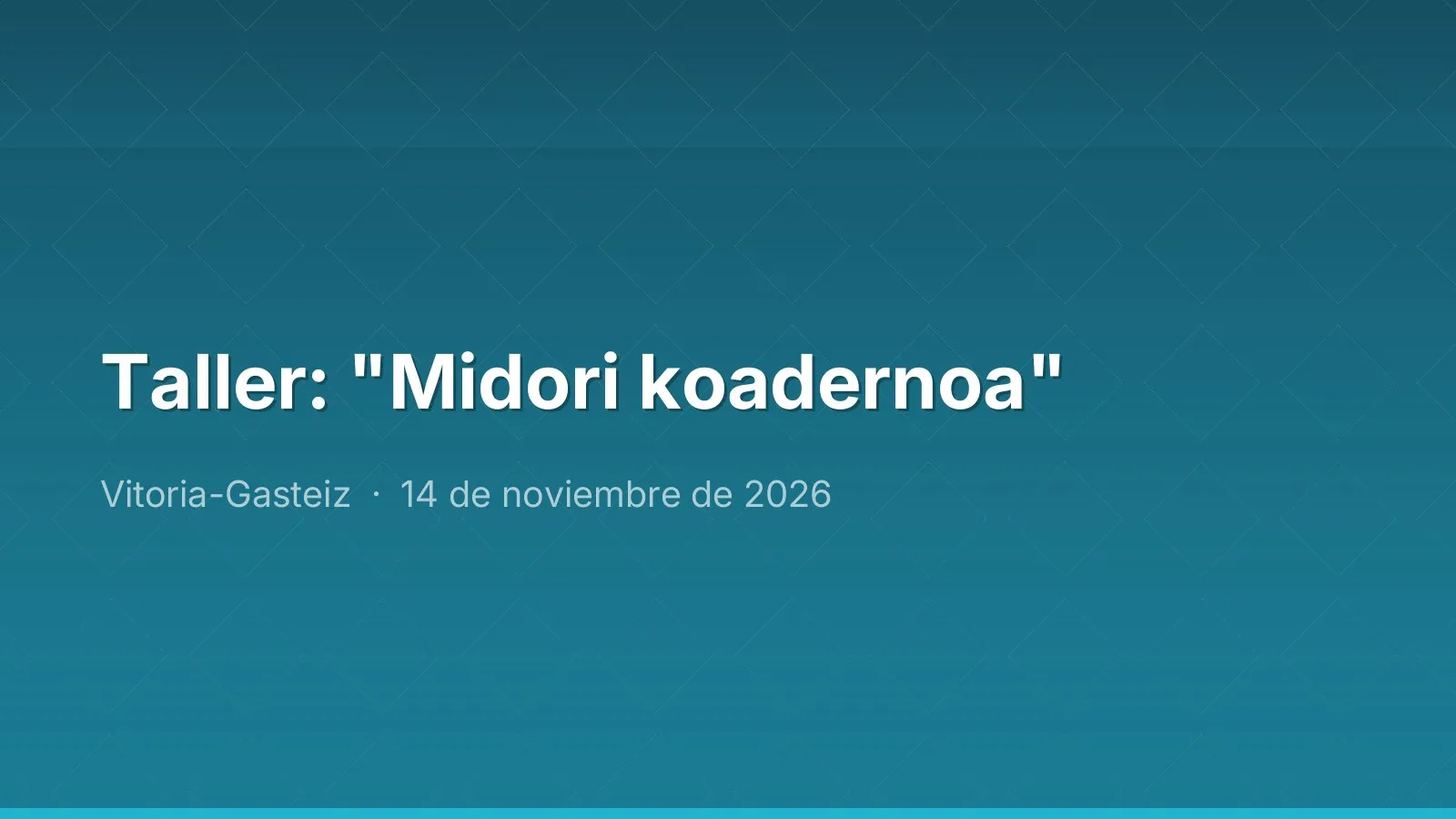 Taller: "Midori koadernoa"
