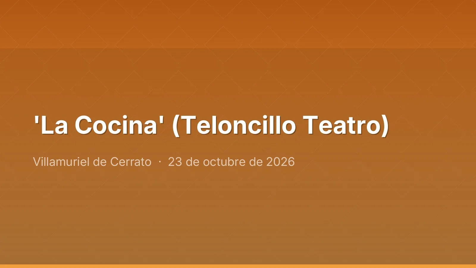 'La Cocina' (Teloncillo Teatro)