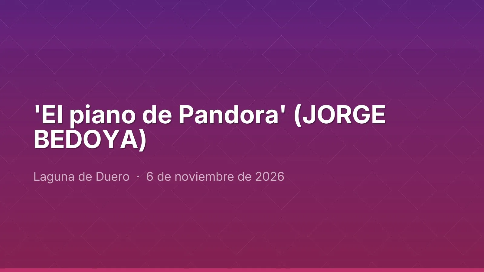 'El piano de Pandora' (JORGE BEDOYA)