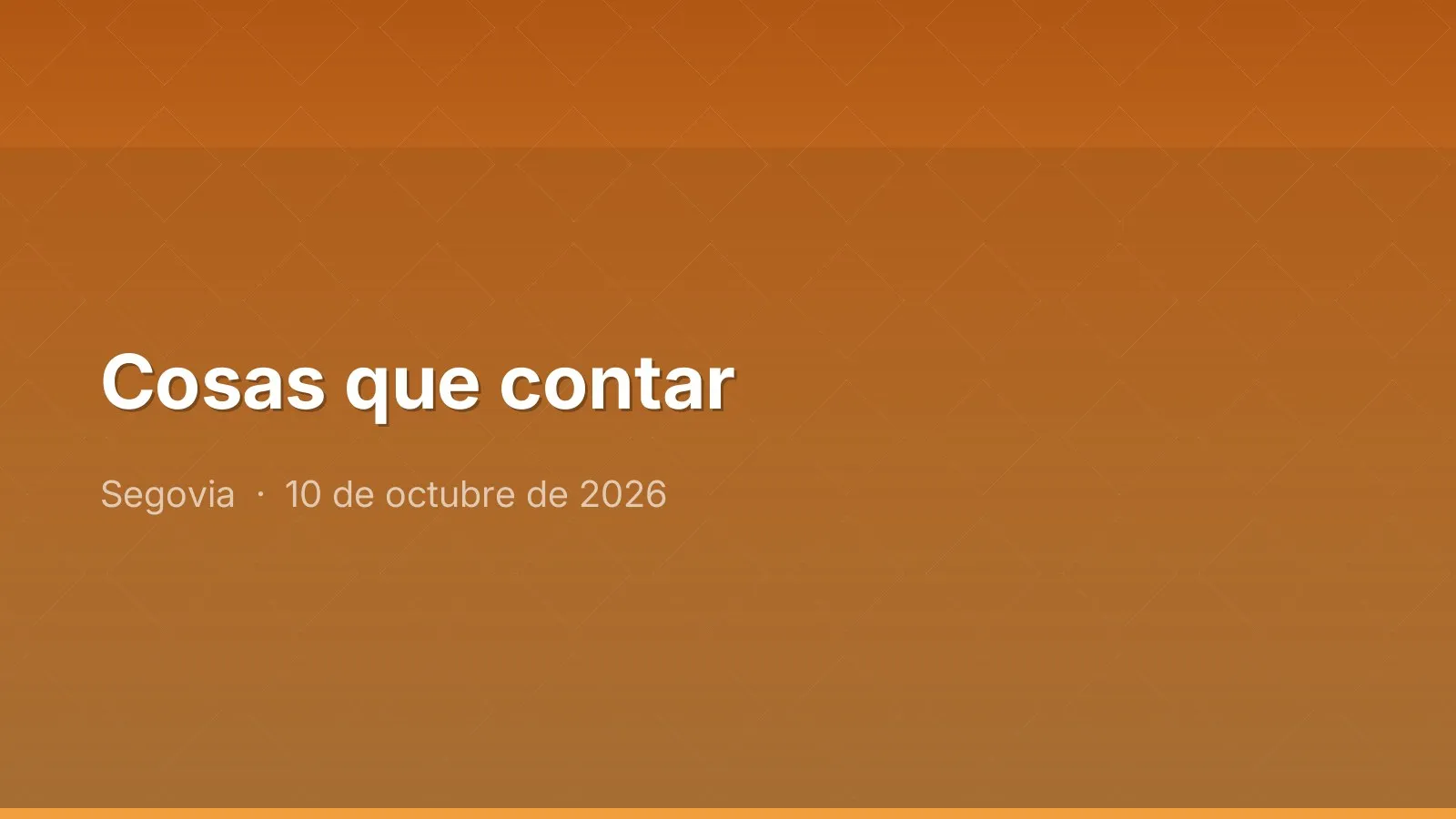 Cosas que contar