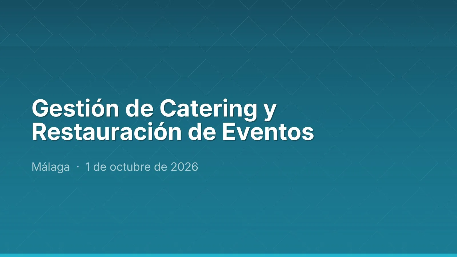 Gestión de Catering y Restauración de Eventos