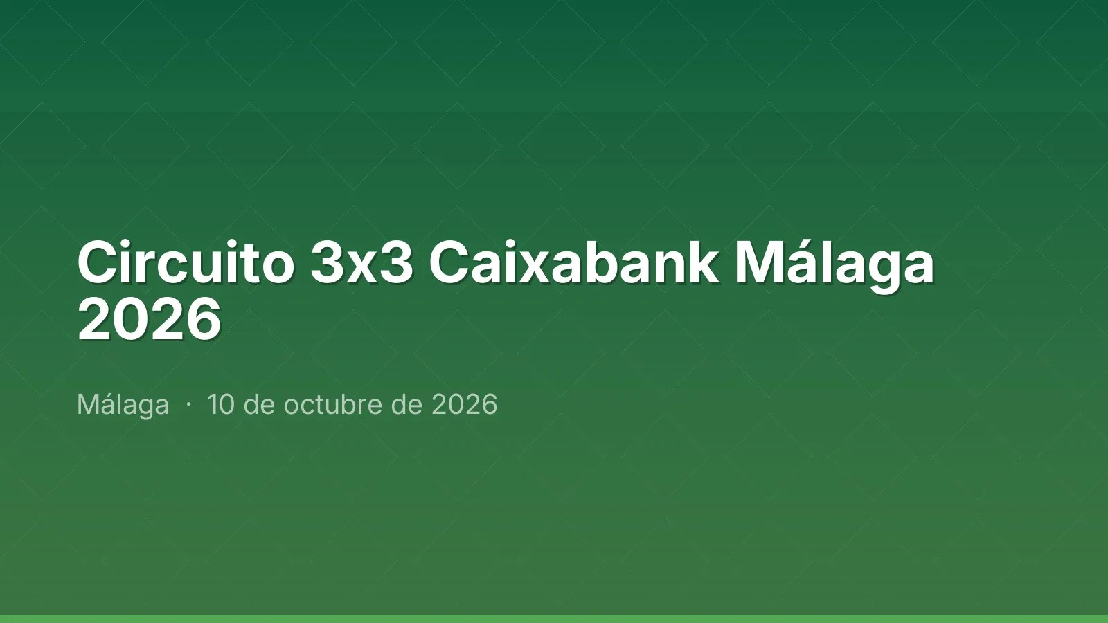 Caixabank 3x3 Circuit Málaga 2026