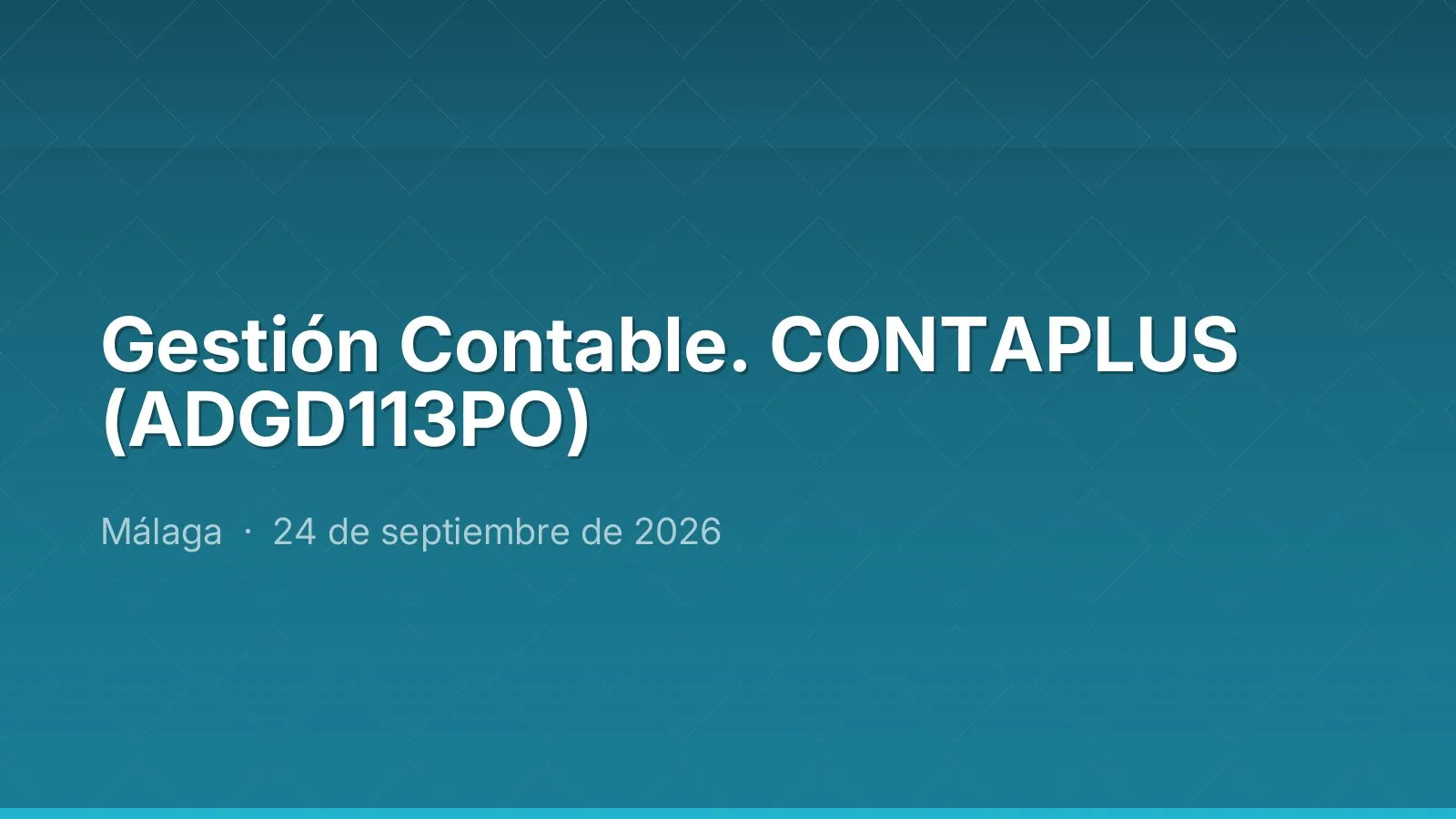 Gestión Contable. CONTAPLUS (ADGD113PO)