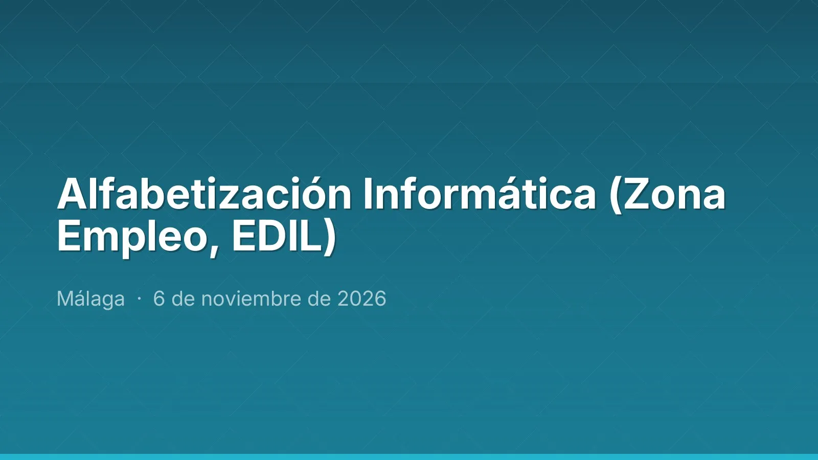 Alfabetización Informática (Zona Empleo, EDIL)