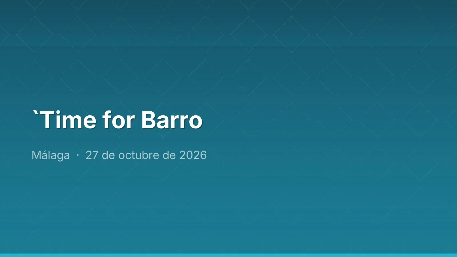 `Time for Barro