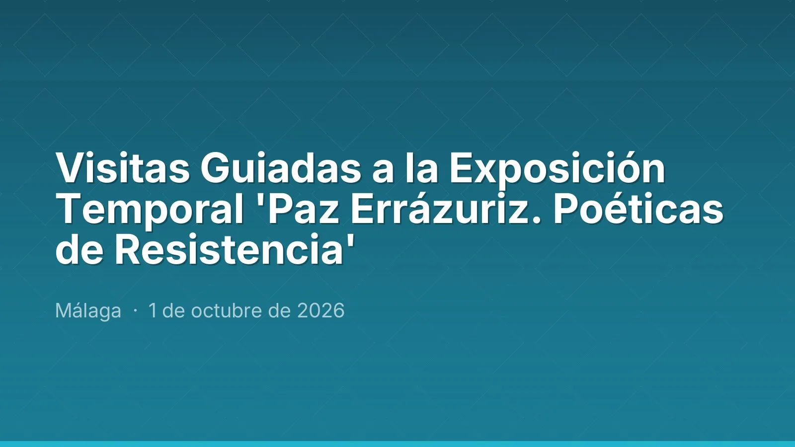 Visitas Guiadas a la Exposición Temporal 'Paz Errázuriz. Poéticas de Resistencia'