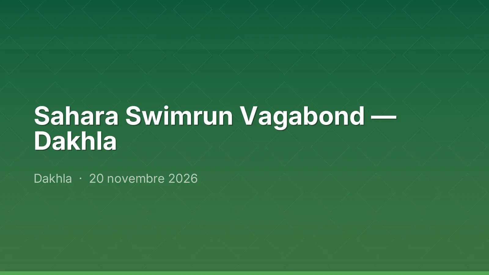 Sahara Swimrun Vagabond — Dakhla