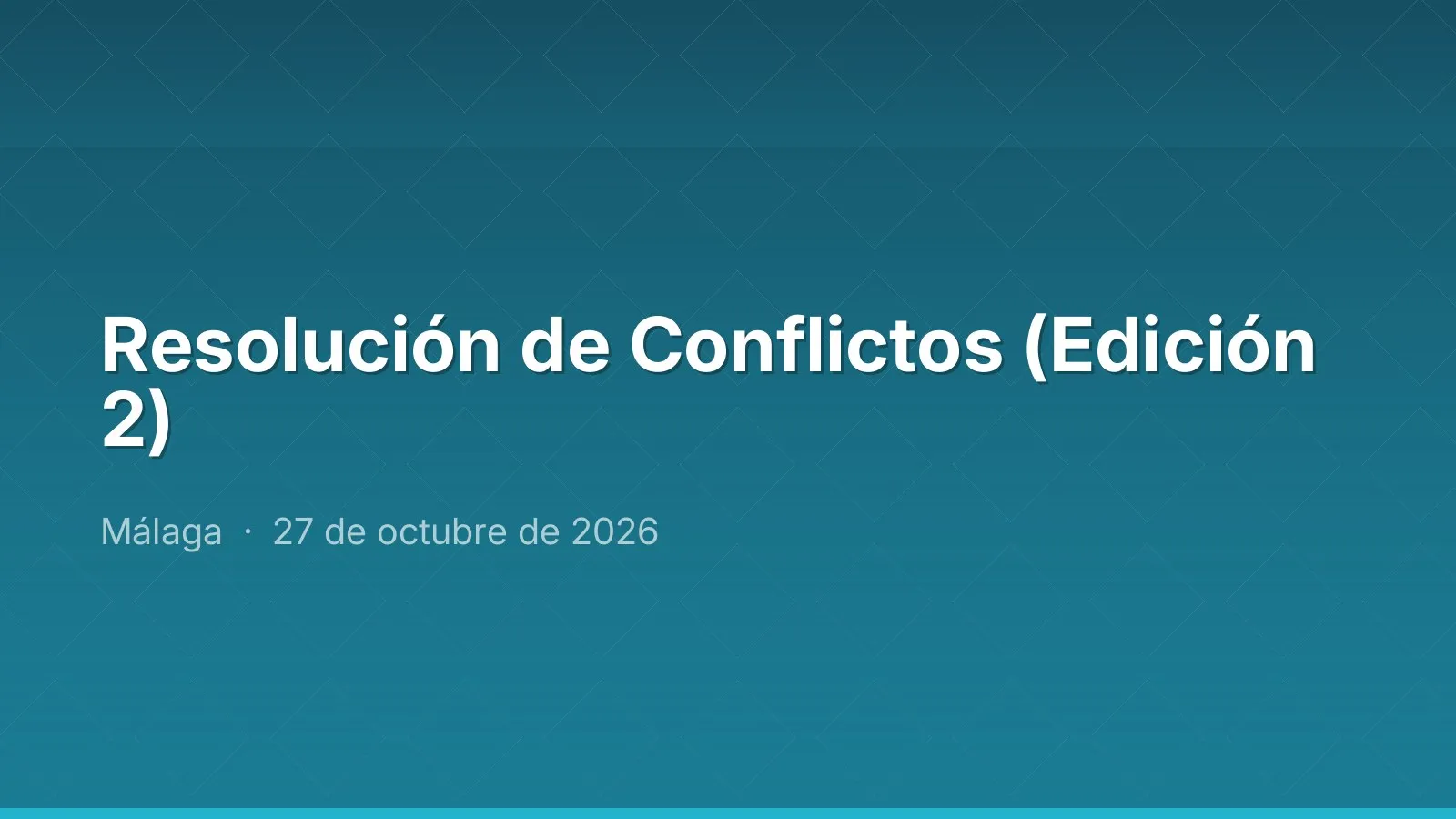 Resolución de Conflictos (Edición 2)