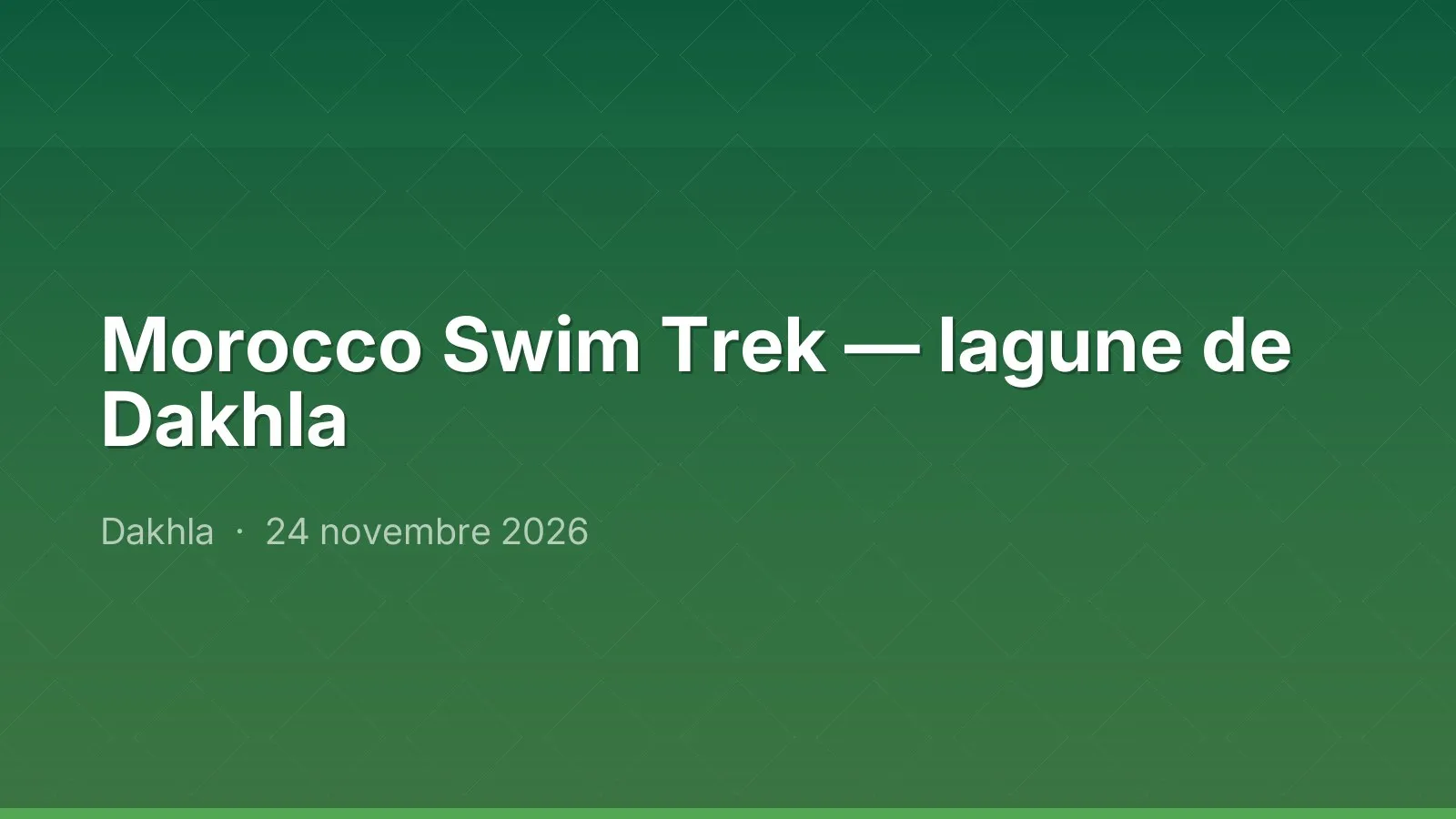 Morocco Swim Trek — lagune de Dakhla